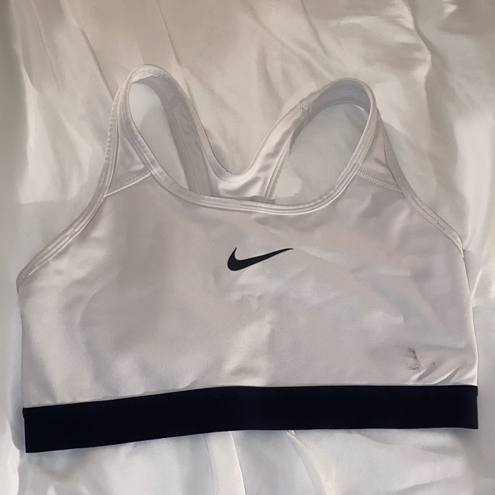 Black and white Nike Sports Bra